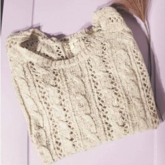 Pink Rose Equestrian style Loose Knit Patch Sweater- Size Small - Picture 11 of 14